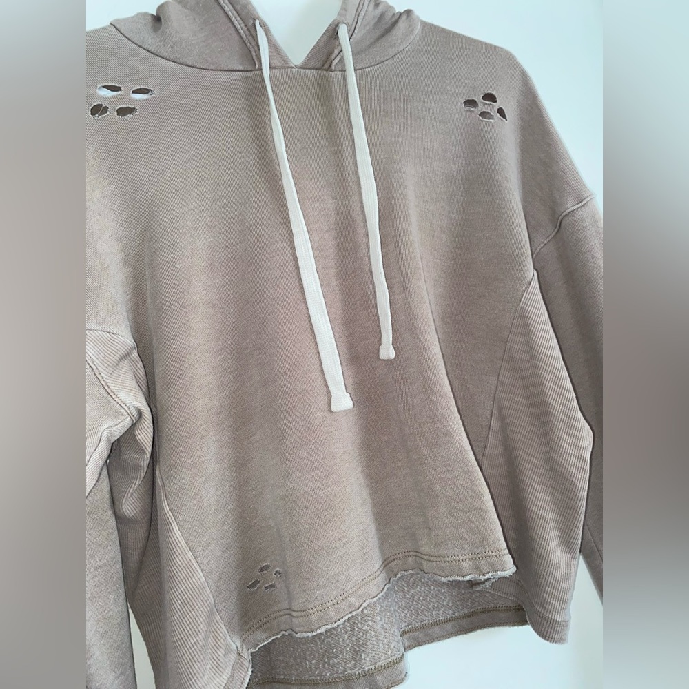 tan cropped hoodie